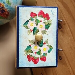 Vintage handpainted Strawberries wooden box